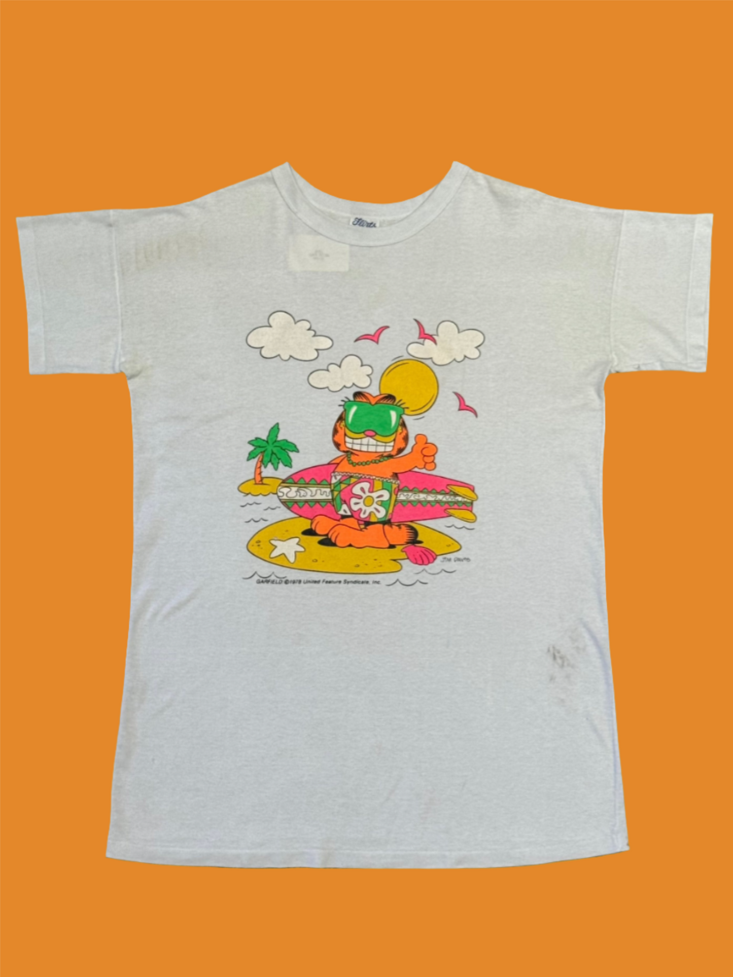 1978 SurfIng Garfield Light Blue Long Tee