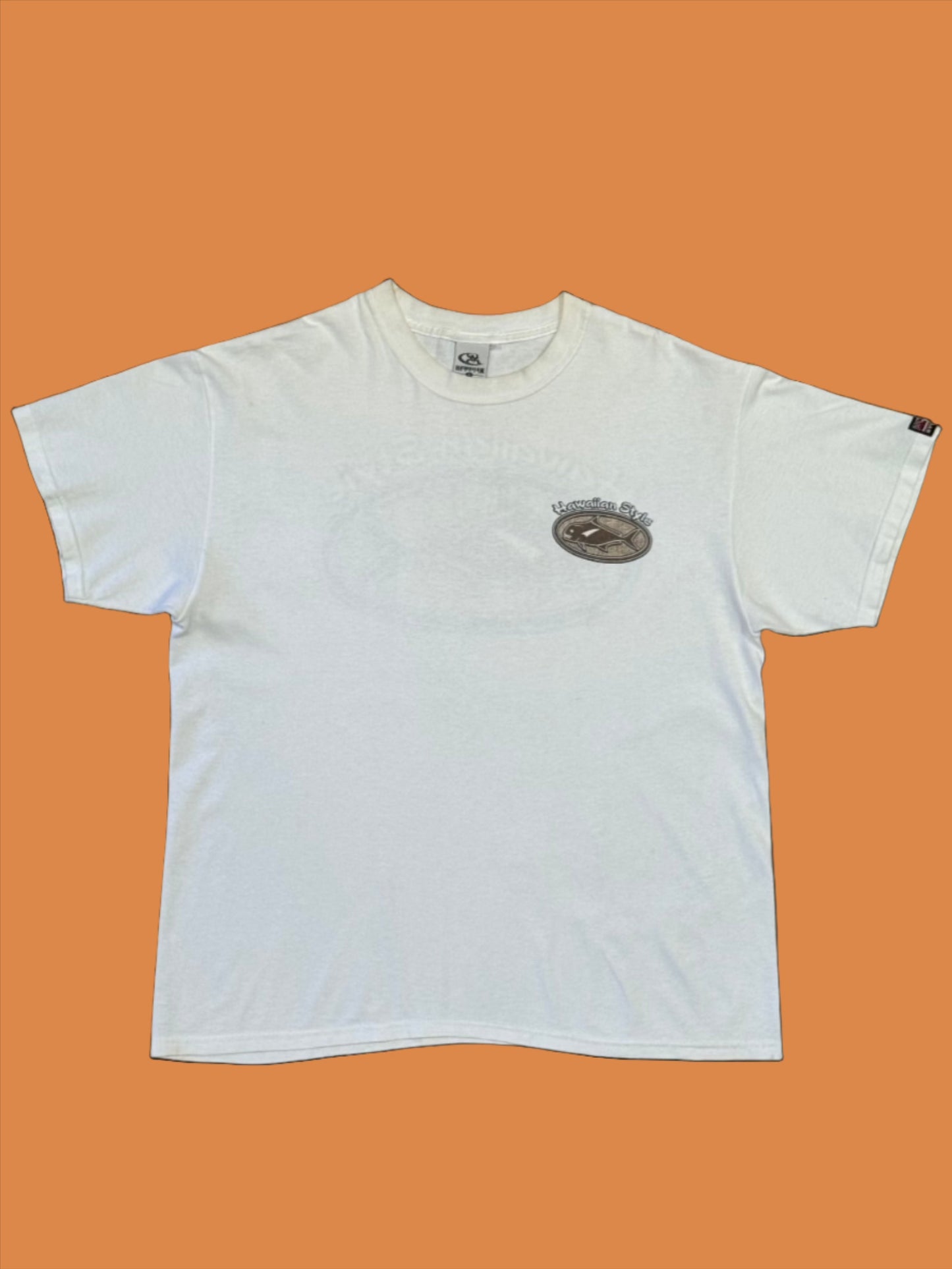 Y2K Hawaiian Style Omilu White Tee