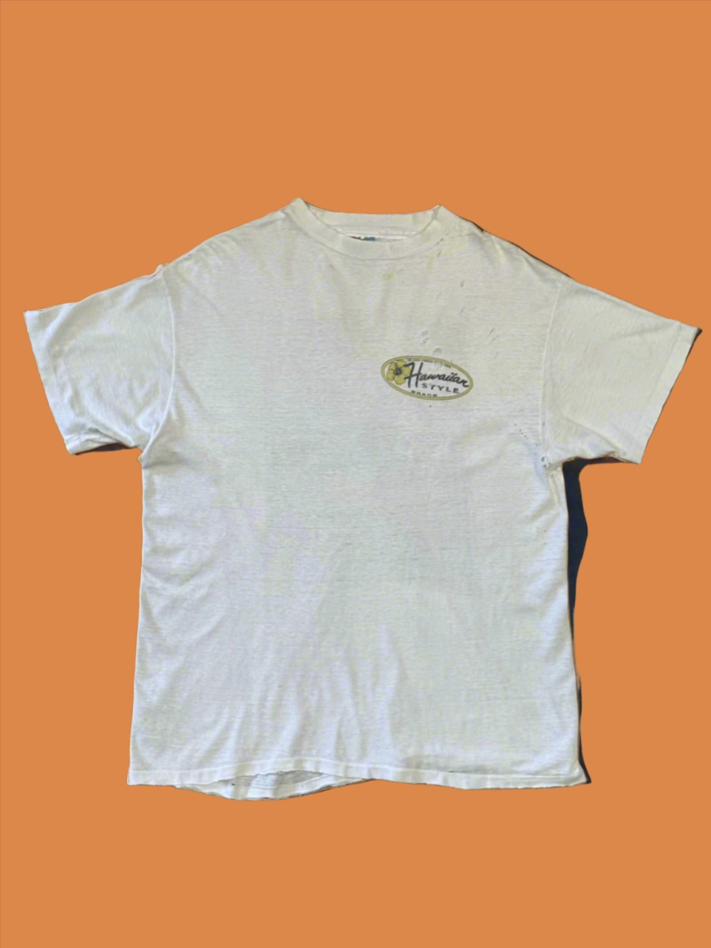 80s Hawaiian Style Brand White Tee