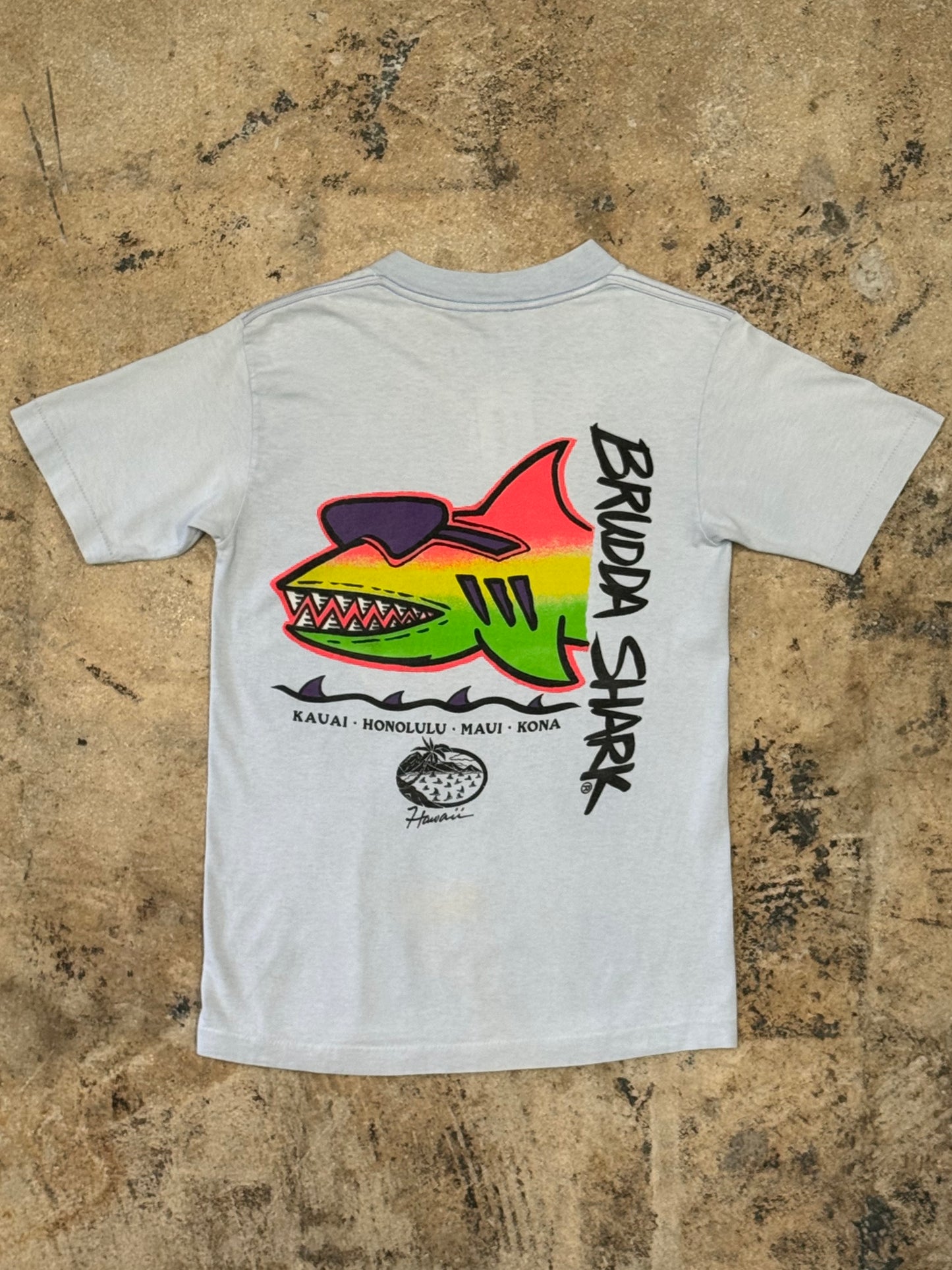 1980s Brudda Shark Blue Tee