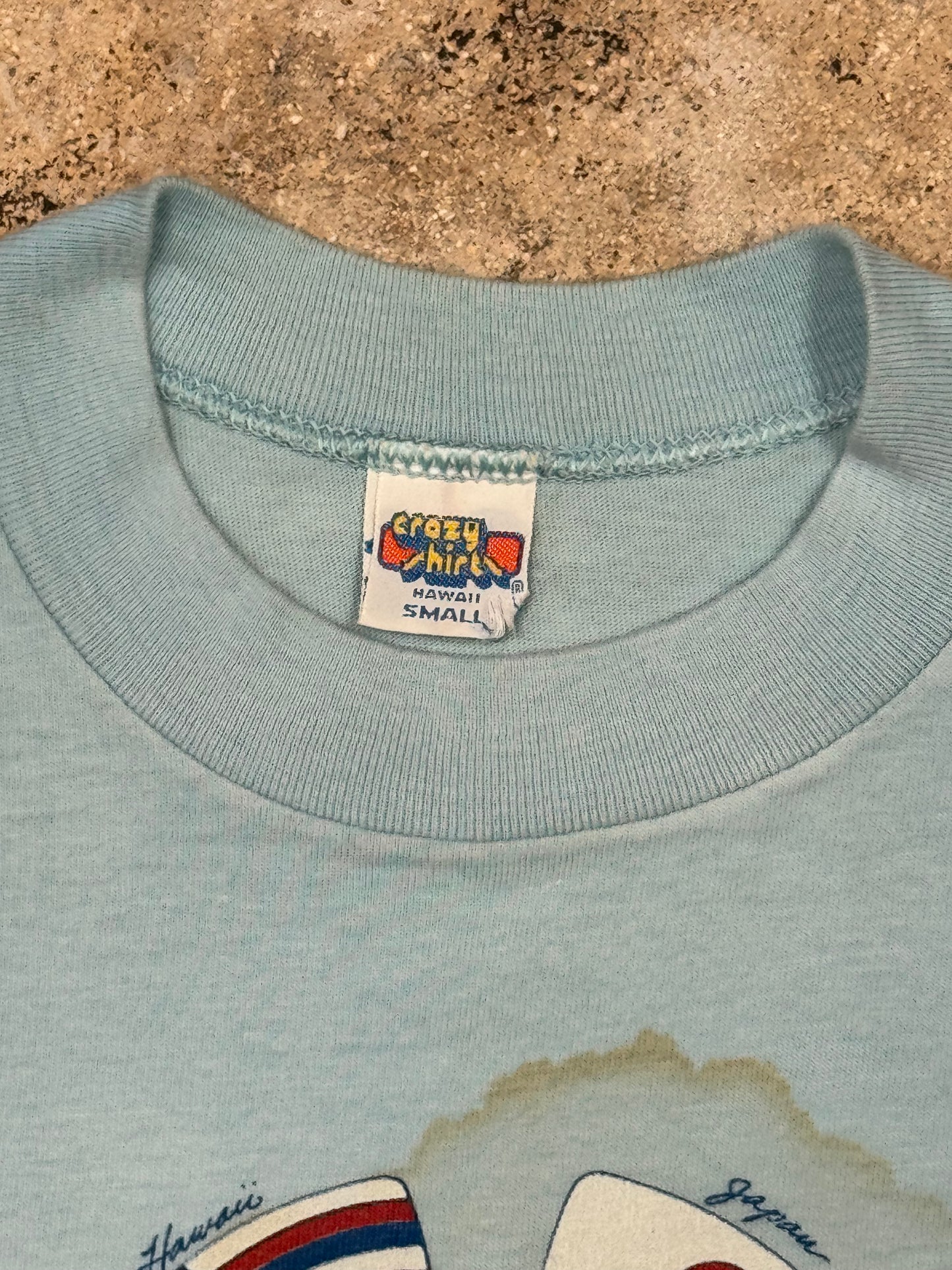 1979 Crazy Shirts World Team Surfing Hawaii Blue Tee