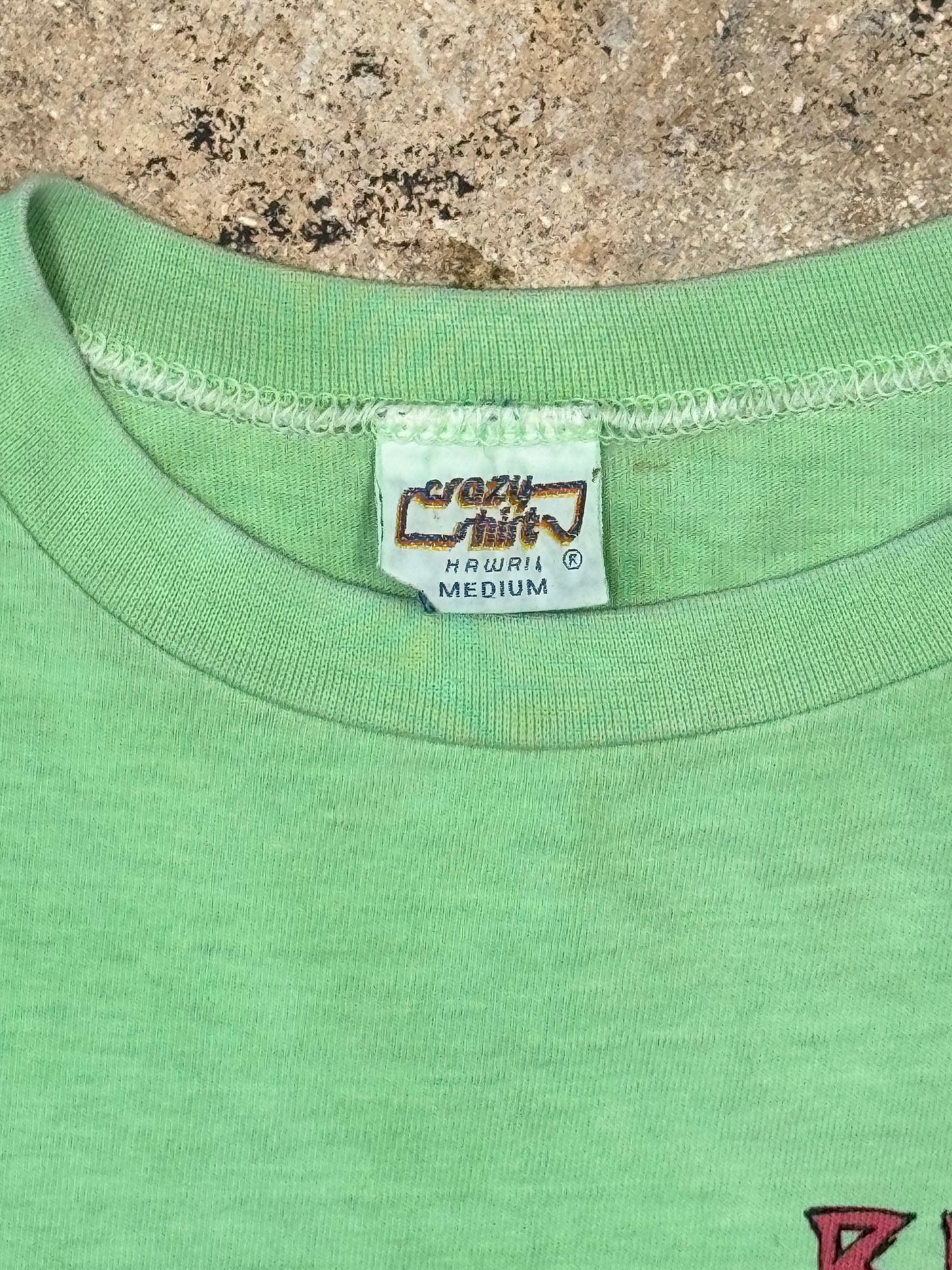 1980s Crazy Shirts Hawaii Big Ugly Dog Green Tee