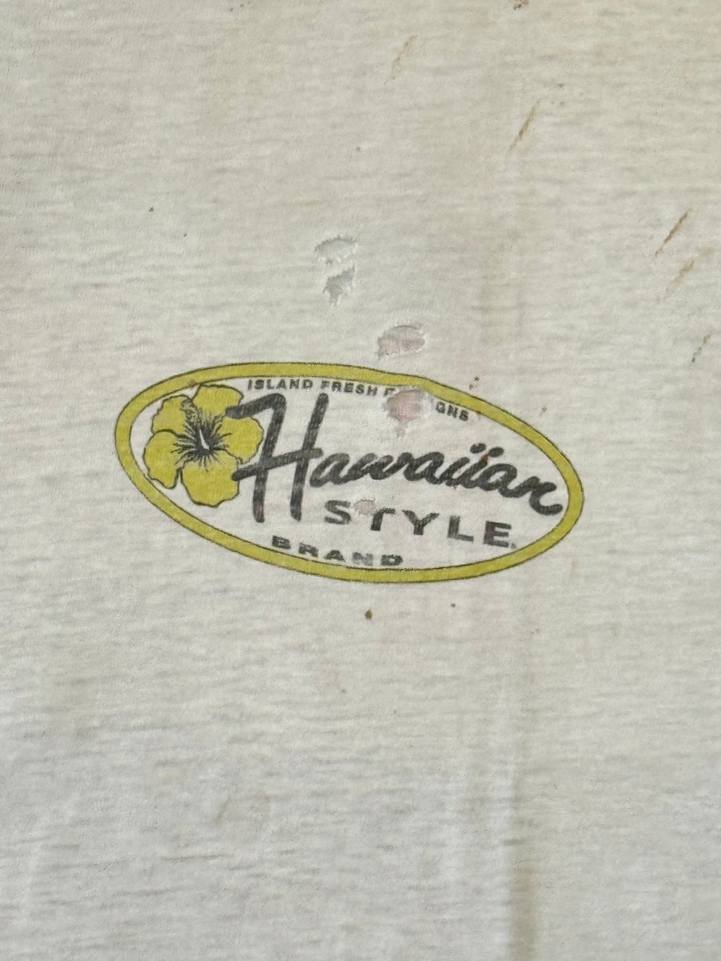 80s Hawaiian Style Brand White Tee