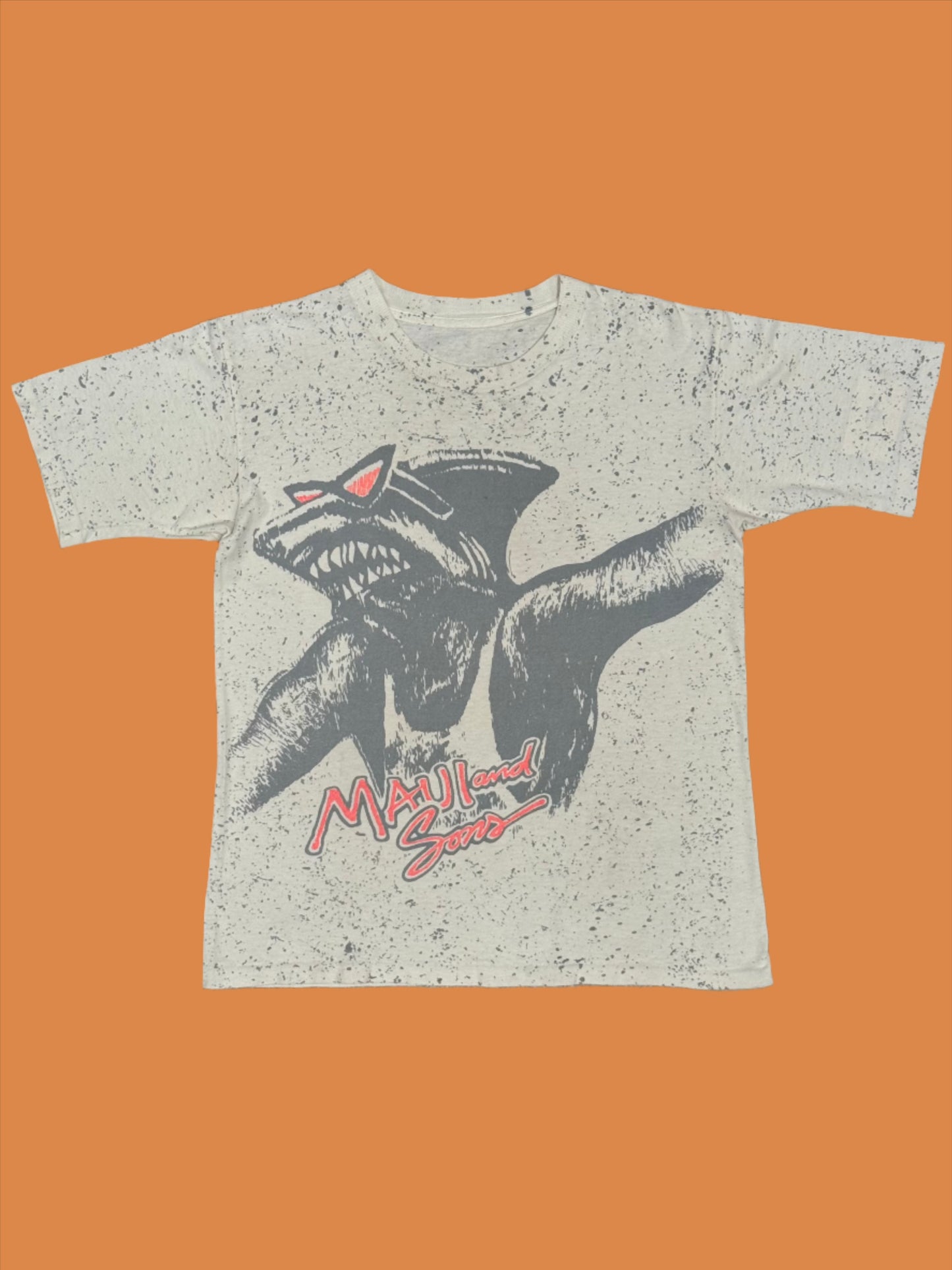 1980s Maui and Sons White Shark Tee