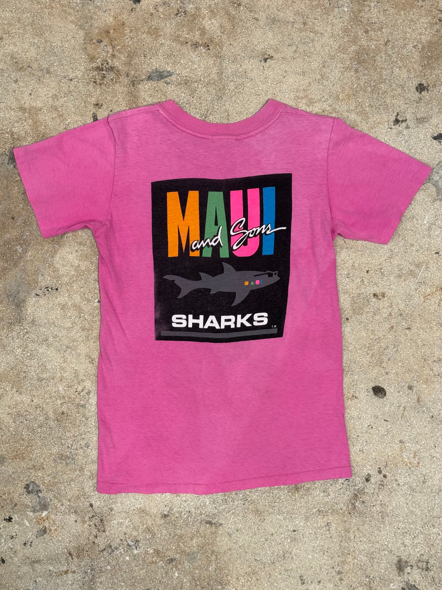 1980s Maui and Sons Sharks Purple Tee