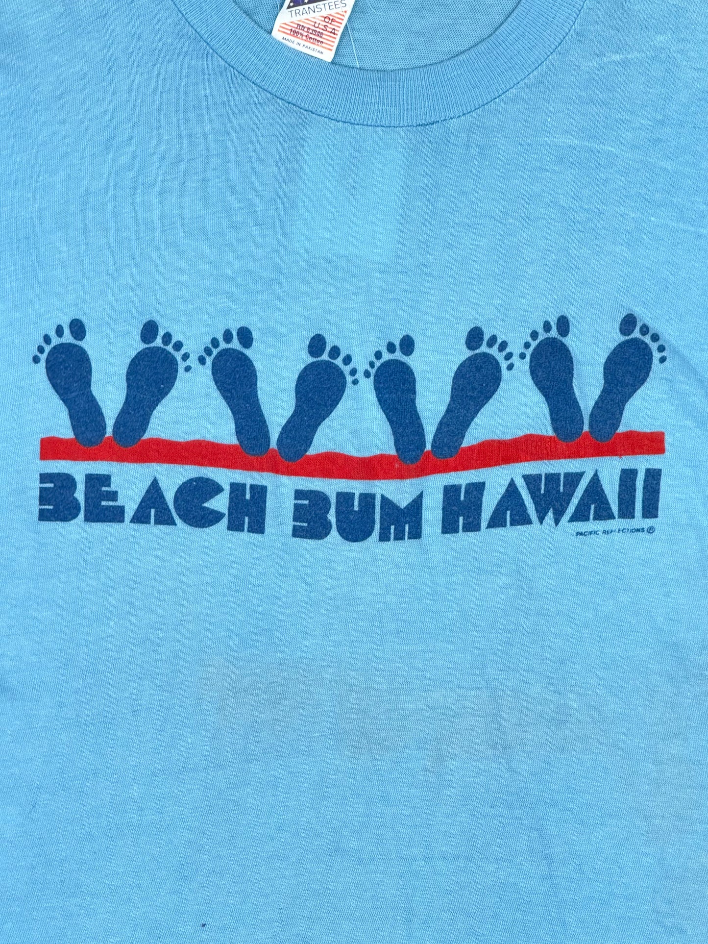 1970s Beach Bum Hawaii Blue Tee