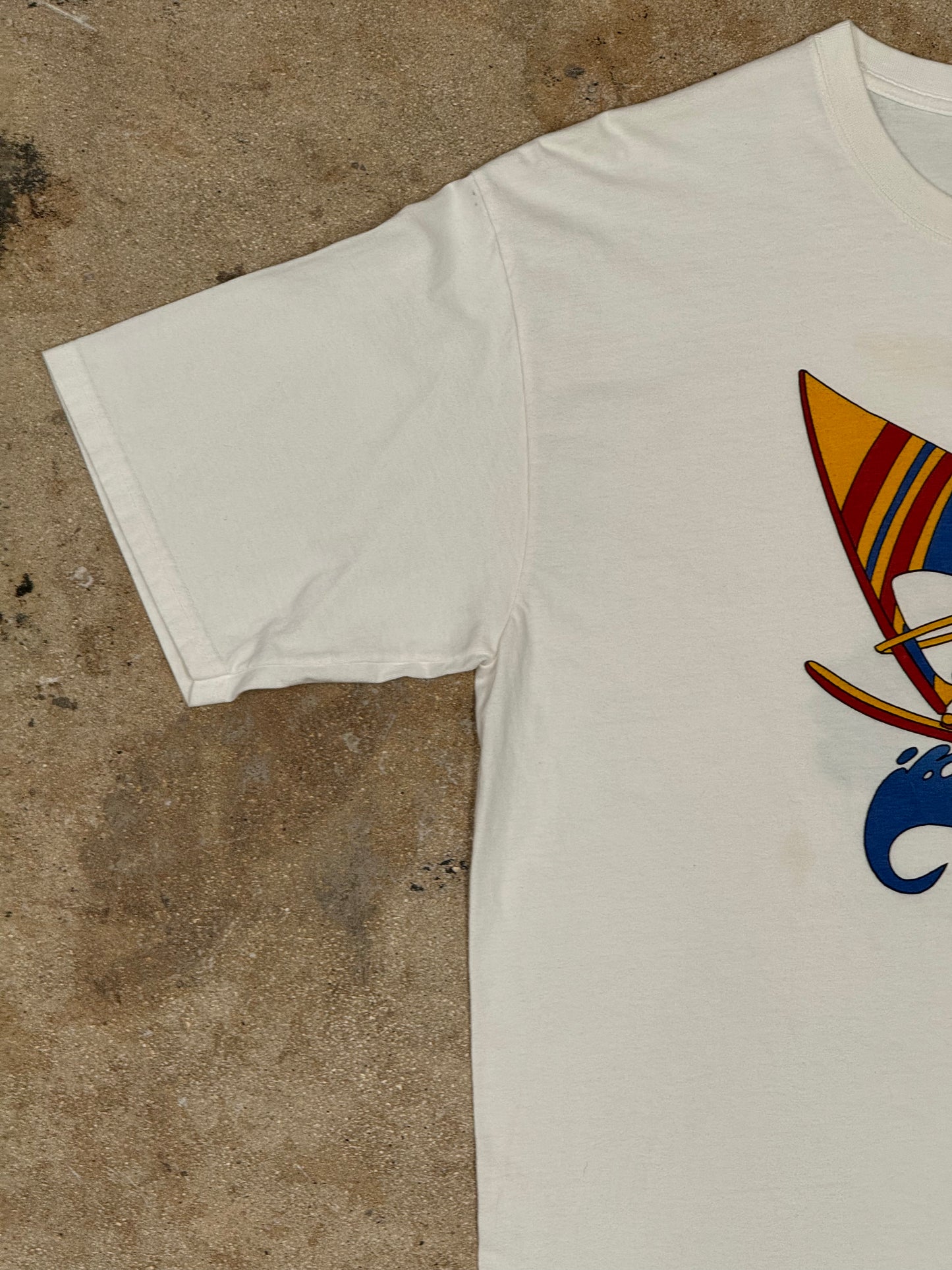 Y2K Kliban Paragliding Cat White Tee