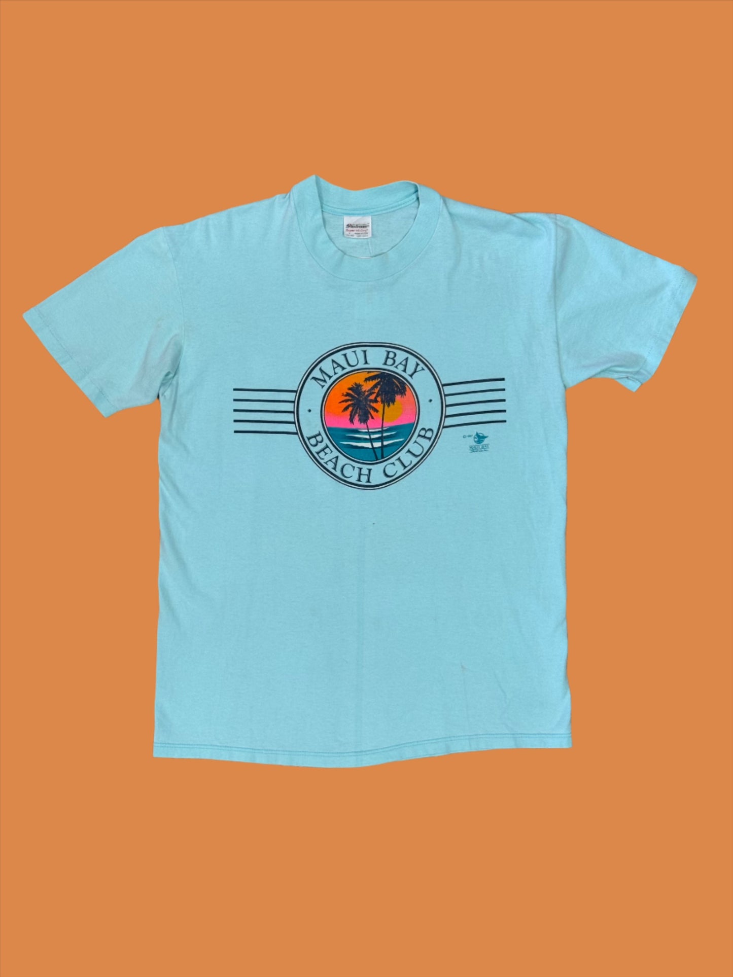 1987 Maui Bay Beach Club Blue Tee