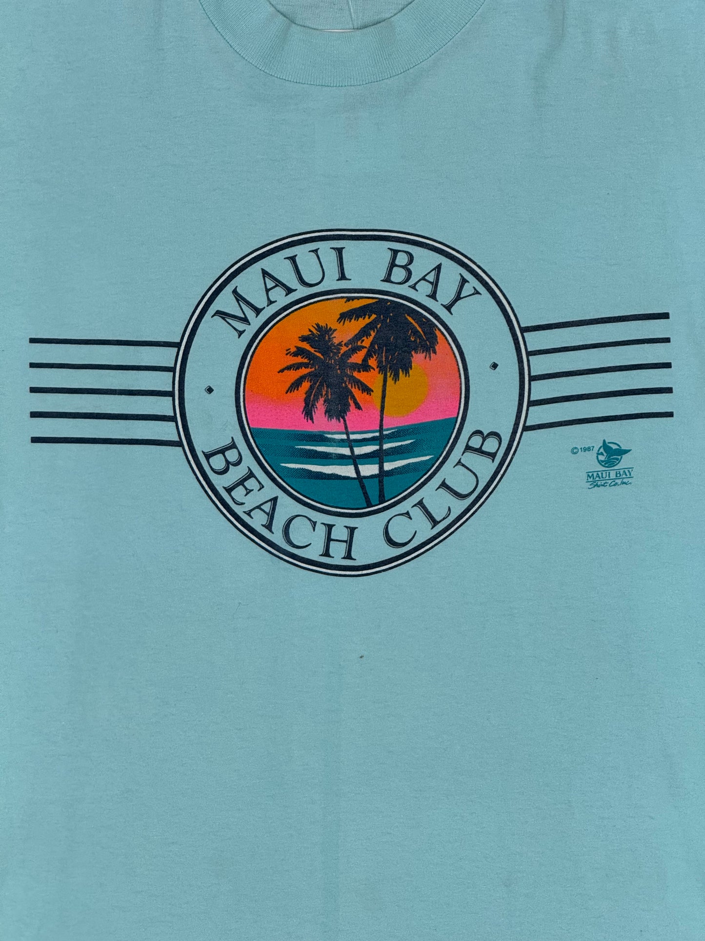 1987 Maui Bay Beach Club Blue Tee