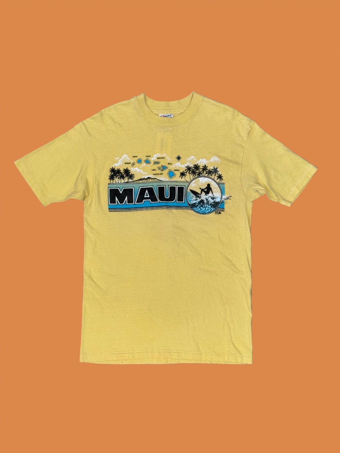 1982 Hawaiian Islands Maui Yellow Tee