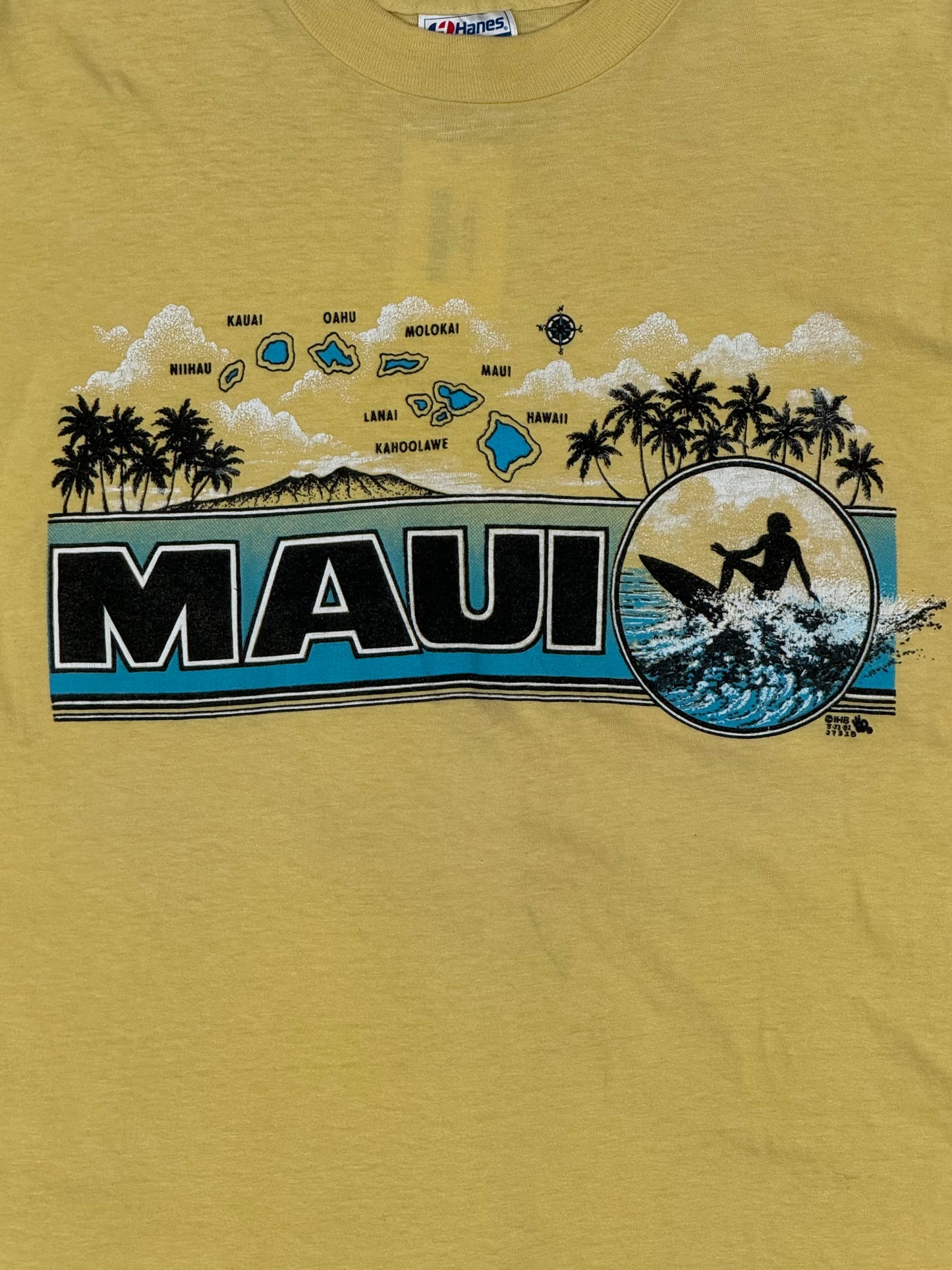 1982 Hawaiian Islands Maui Yellow Tee